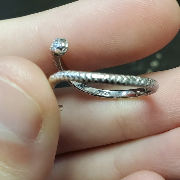 Sterling silver snake ring size 8 - Picture 3 of 5